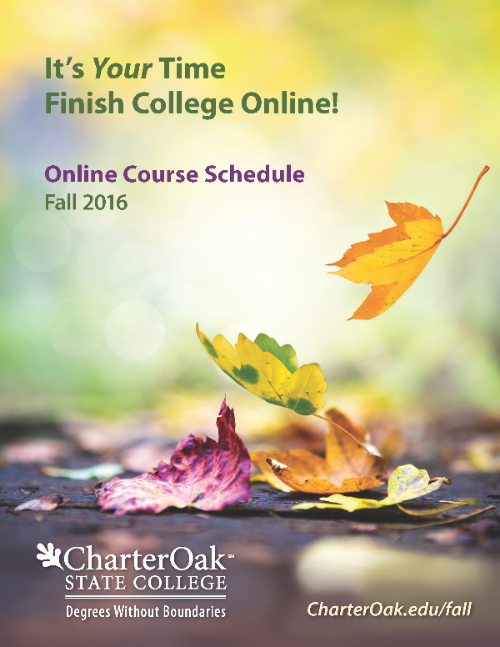 Charter Oak State College Online Course Brochure Course schedule cover