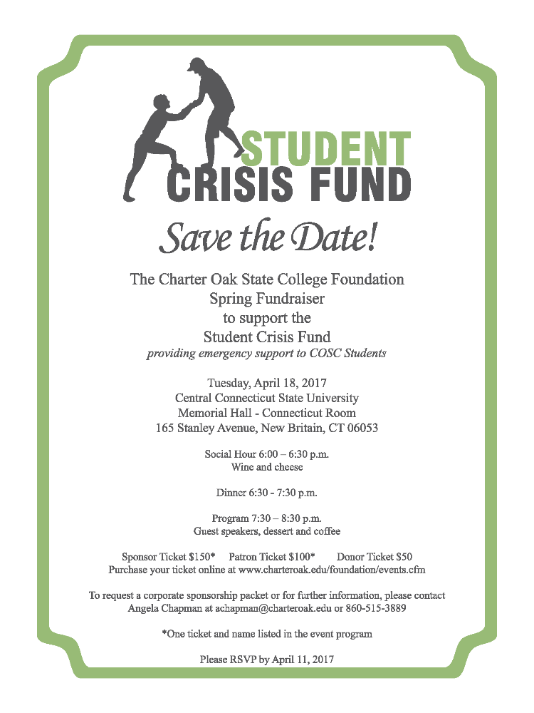 Spring Fundraiser to support the Student Crisis Fund providing emergency support to COSC Students Spring Fundraiser to support the Student Crisis Fund providing emergency support to COSC Students