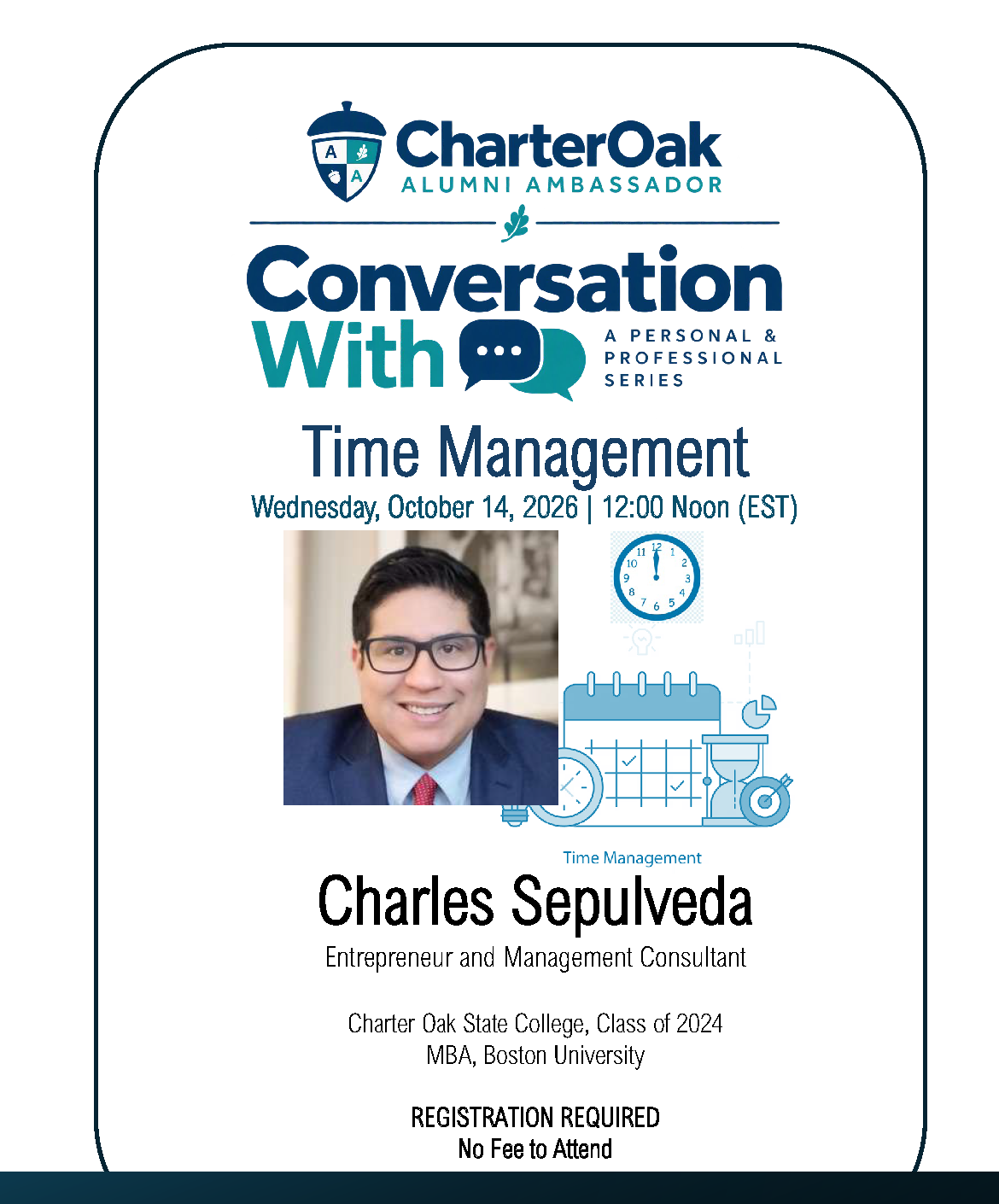 Conversation With promotional image with Photo of Charles Sepulveda.