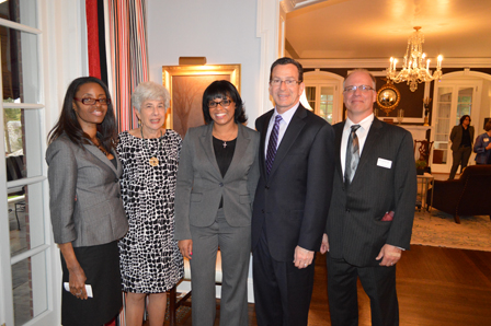 Dolores Bell, Dr. Merle Harris, Angela Chapman, Governor Dannel Malloy, President Ed Klonoski