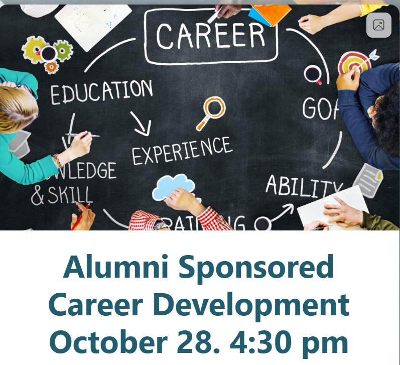 Alumni Career Development Day promotional image with date October 28, 2026