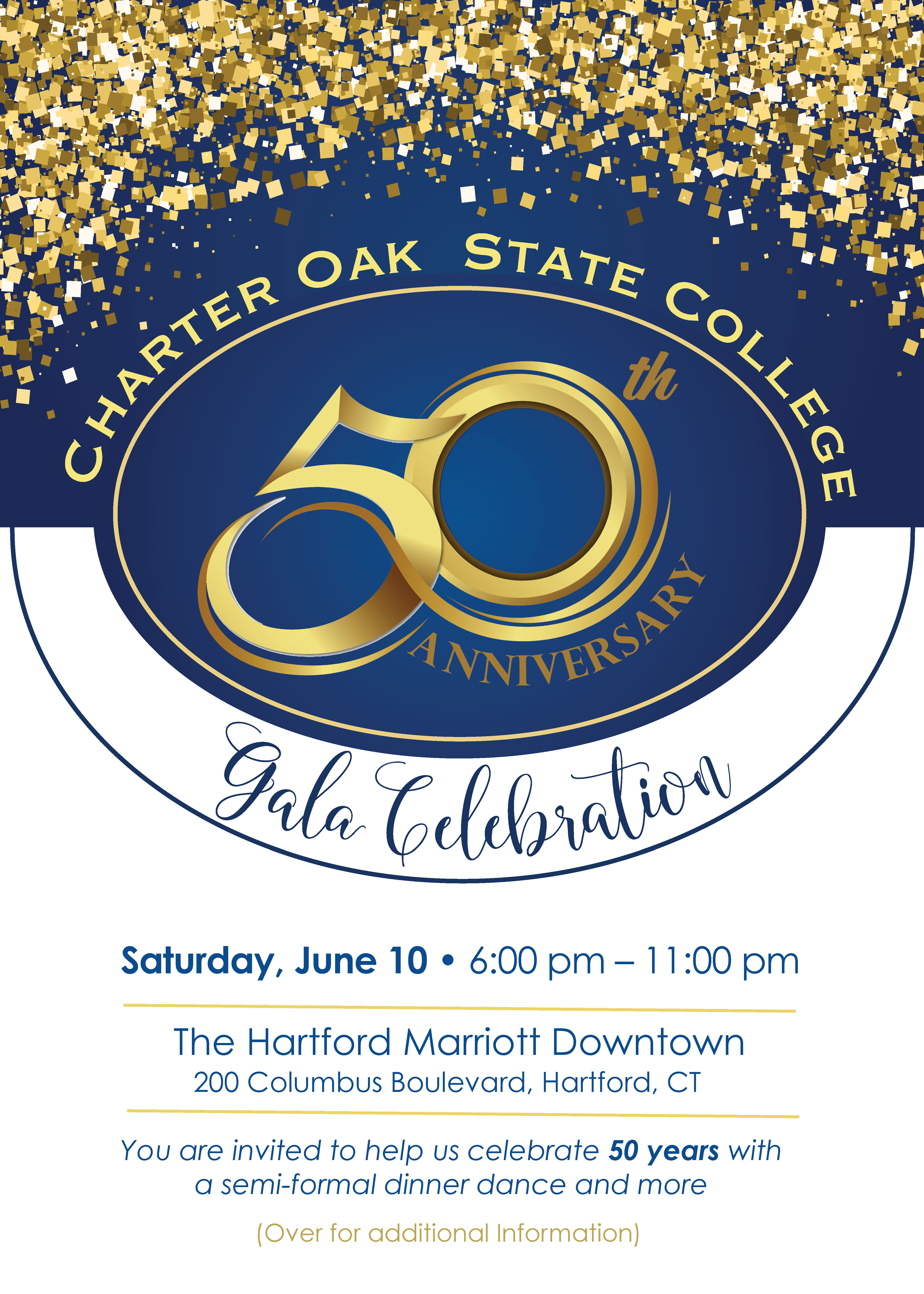 Charter Oak State College 50th Anniversary Gala! June 10, 2023