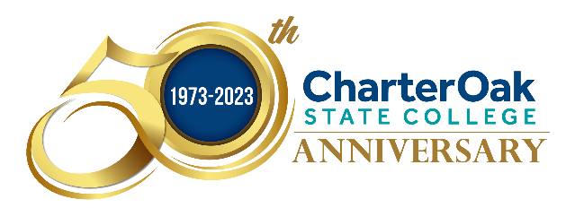 Image of the 50th anniversary logo for Charter Oak State College and the gala