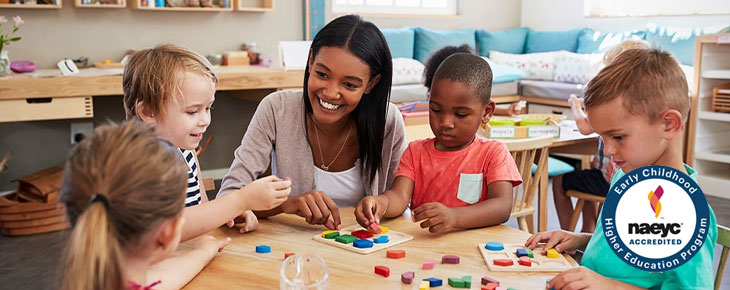 Teacher with children