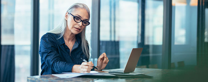 Female paralegal working in office